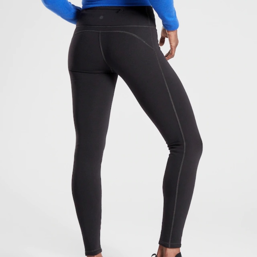 Black Athleta Alpine Valley Fleece Lined Leggings